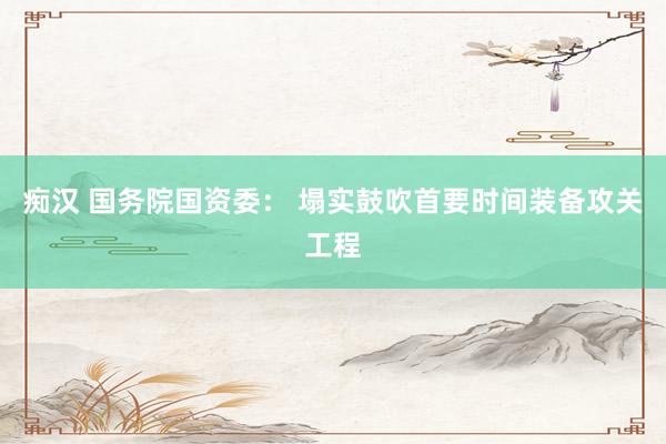 痴汉 国务院国资委： 塌实鼓吹首要时间装备攻关工程