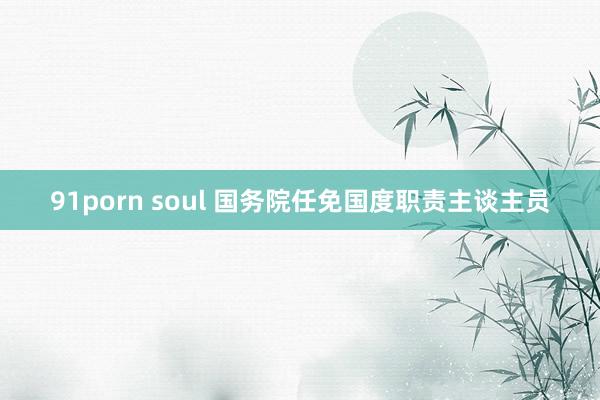 91porn soul 国务院任免国度职责主谈主员