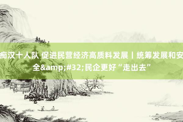 痴汉十人队 促进民营经济高质料发展丨统筹发展和安全&#32;民企更好“走出去”