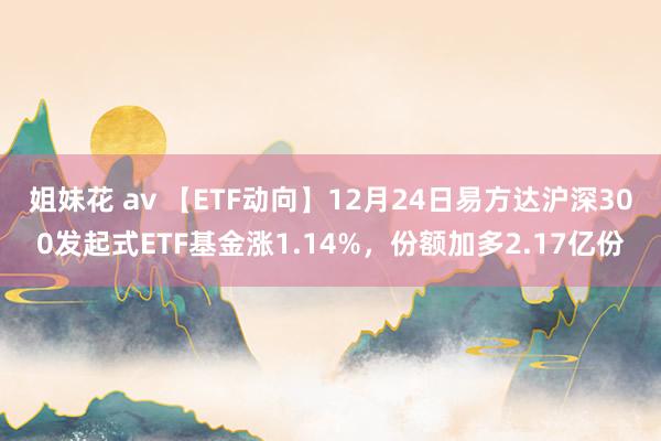 姐妹花 av 【ETF动向】12月24日易方达沪深300发起式ETF基金涨1.14%，份额加多2.17亿份