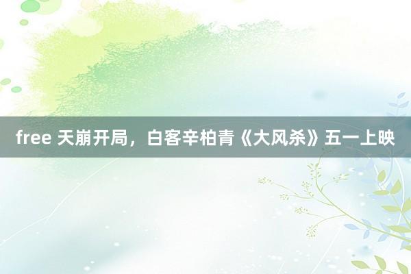 free 天崩开局，白客辛柏青《大风杀》五一上映