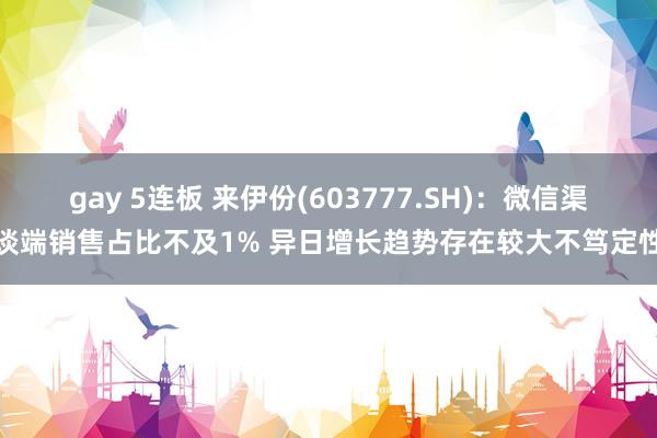 gay 5连板 来伊份(603777.SH)：微信渠谈端销售占比不及1% 异日增长趋势存在较大不笃定性