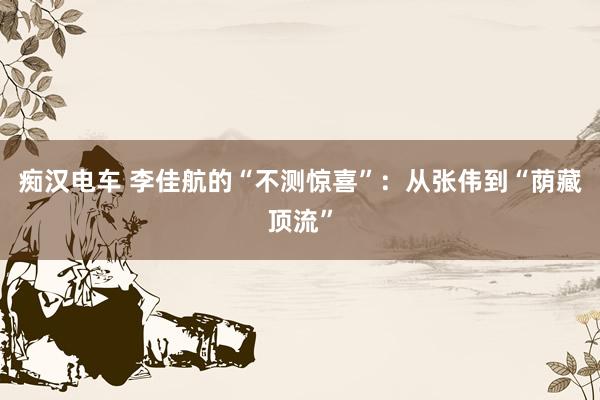 痴汉电车 李佳航的“不测惊喜”：从张伟到“荫藏顶流”