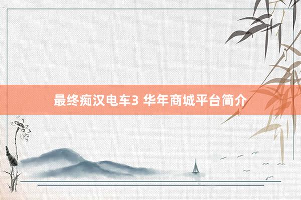 最终痴汉电车3 华年商城平台简介