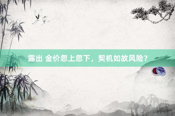 露出 金价忽上忽下，契机如故风险？