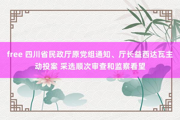 free 四川省民政厅原党组通知、厅长益西达瓦主动投案 采选顺次审查和监察看望