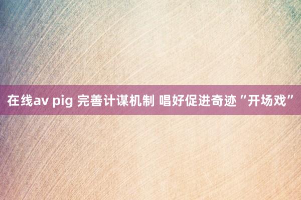 在线av pig 完善计谋机制 唱好促进奇迹“开场戏”