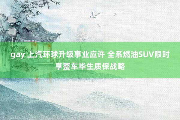 gay 上汽环球升级事业应许 全系燃油SUV限时享整车毕生质保战略