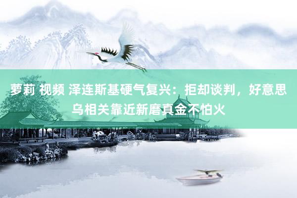 萝莉 视频 泽连斯基硬气复兴：拒却谈判，好意思乌相关靠近新磨真金不怕火