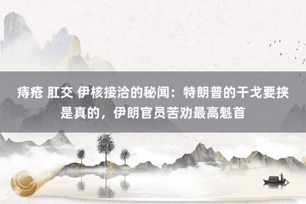 痔疮 肛交 伊核接洽的秘闻：特朗普的干戈要挟是真的，伊朗官员苦劝最高魁首