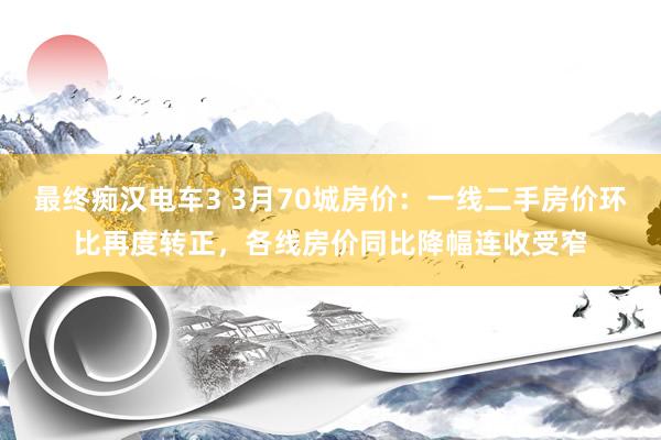 最终痴汉电车3 3月70城房价：一线二手房价环比再度转正，各线房价同比降幅连收受窄