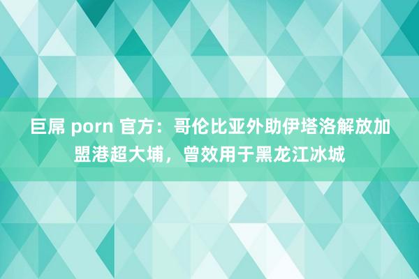 巨屌 porn 官方：哥伦比亚外助伊塔洛解放加盟港超大埔，曾效用于黑龙江冰城