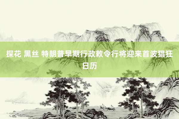 探花 黑丝 特朗普早期行政敕令行将迎来首波猖狂日历