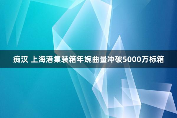 痴汉 上海港集装箱年婉曲量冲破5000万标箱