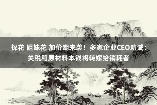 探花 姐妹花 加价潮来袭！多家企业CEO劝诫：关税和原材料本钱将转嫁给销耗者