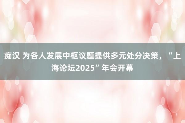 痴汉 为各人发展中枢议题提供多元处分决策，“上海论坛2025”年会开幕